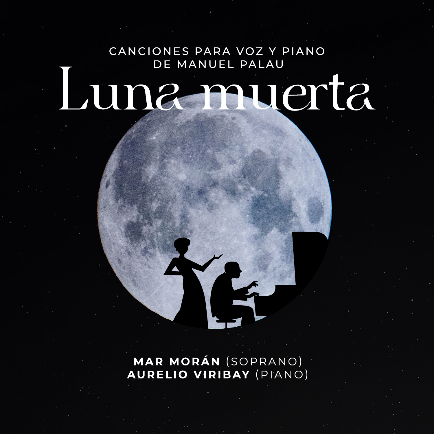 Portada del disco Luna Muerta, disco de Mar Morán y Aurelio Viribay con 29 canciones de Manuel Palau